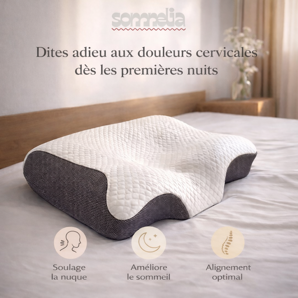 Oreiller ergonomique pour les personnes qui veulent enfin dormir sans douleurs cervicales