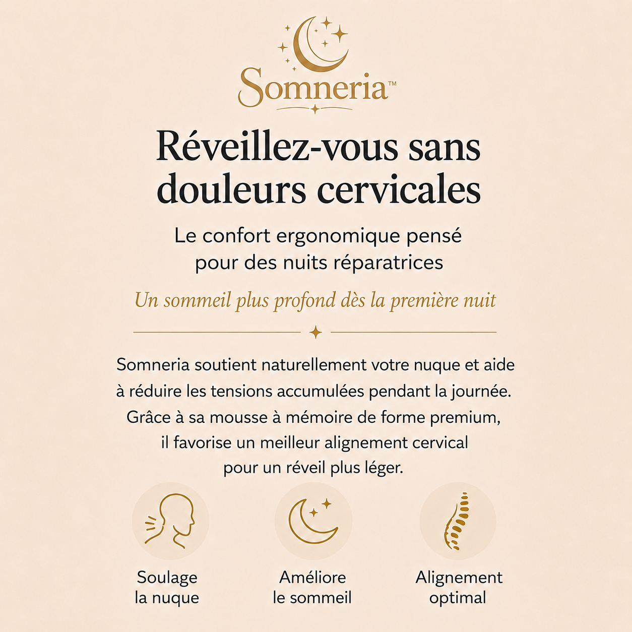 Oreiller ergonomique pour les personnes qui veulent enfin dormir sans douleurs cervicales