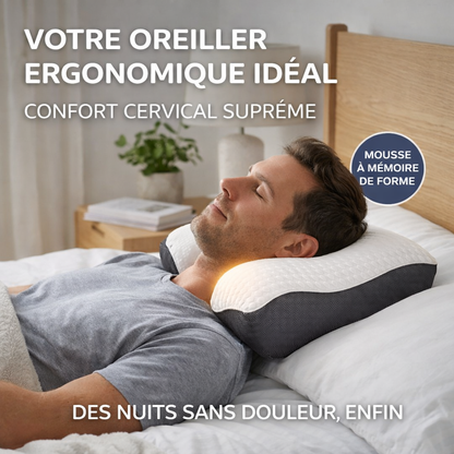 Oreiller ergonomique pour les personnes qui veulent enfin dormir sans douleurs cervicales