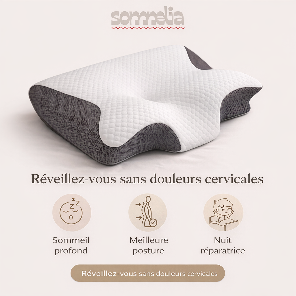 Oreiller ergonomique pour les personnes qui veulent enfin dormir sans douleurs cervicales