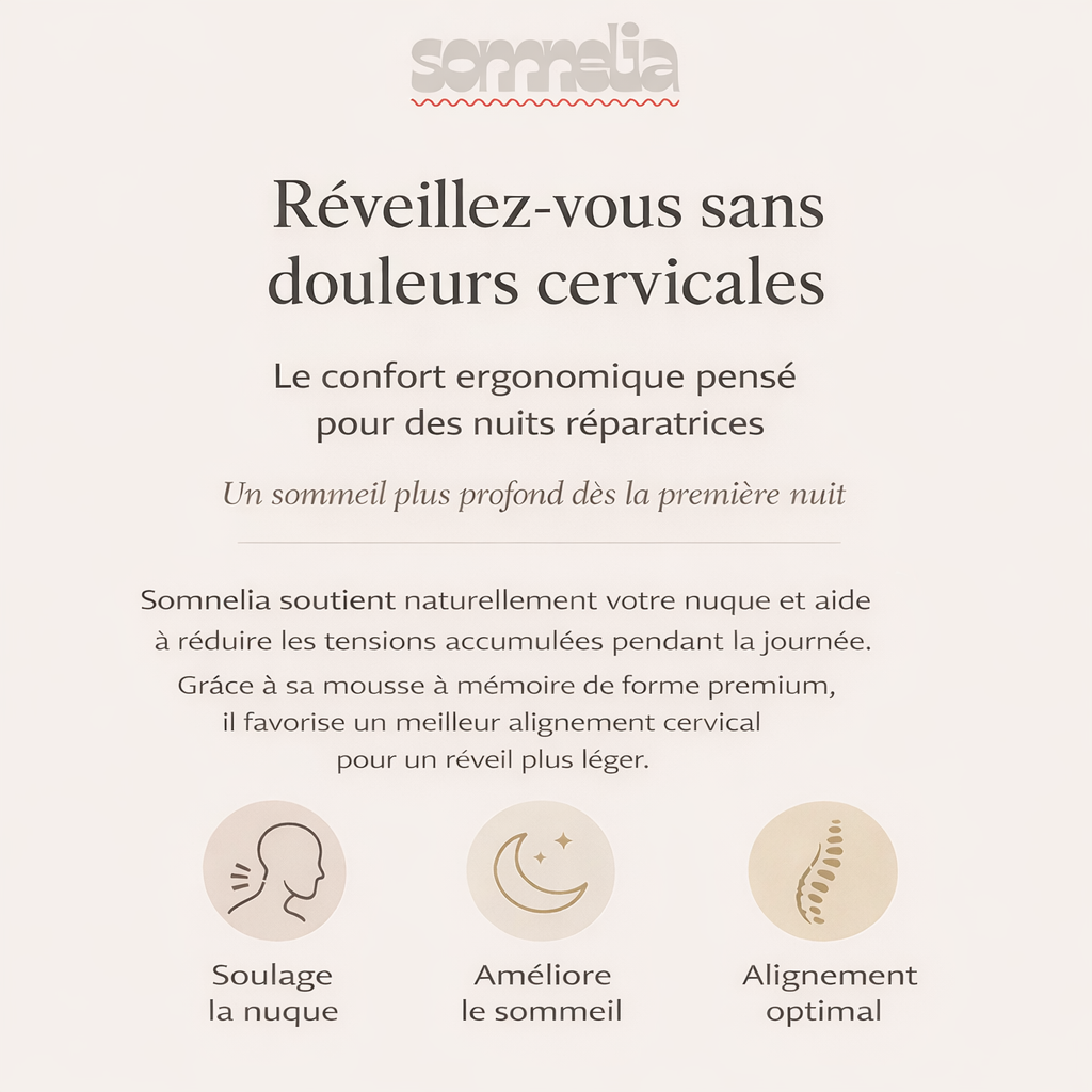 Oreiller ergonomique pour les personnes qui veulent enfin dormir sans douleurs cervicales